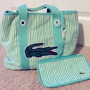 LACOSTE 🐊 Terry Striped Tote